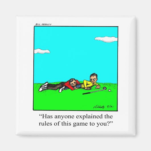 Funny Golf Humor Square Magnet (Voorkant)