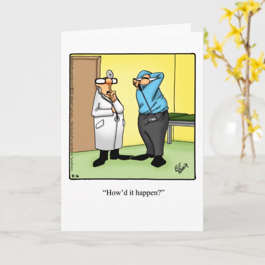 Funny Golf Humor Wenskaart voor hem Kaart (Gele Bloem)
