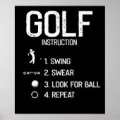 Funny Golf Instruction Poster (Voorkant)