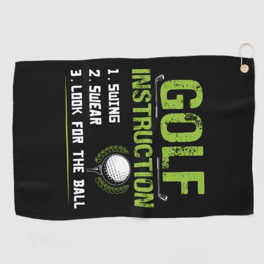 Funny Golf Instructions Golfhanddoek (Horizontaal)