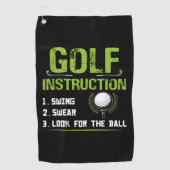 Funny Golf Instructions Golfhanddoek (Voorkant)