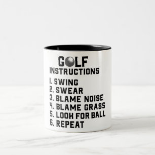 Funny Golf Instructions Tweekleurige Koffiemok