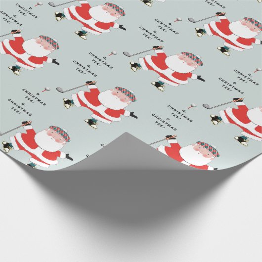 Funny Golf Kerstmis Cadeaupapier (Hoek)