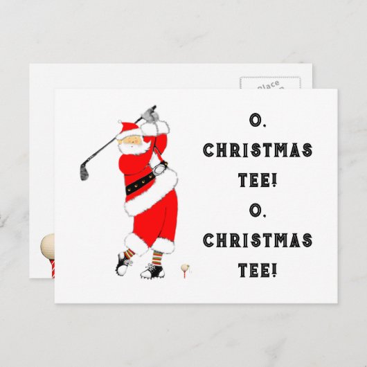 Funny Golf Kerstmis Feestdagenkaart (Voorkant / Achterkant)