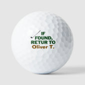Funny Golf Lost And Found Dad Name Design Golfballen (Voorkant)