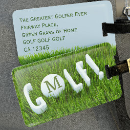 Funny Golf Monogram Golfing Travel Bagagelabel