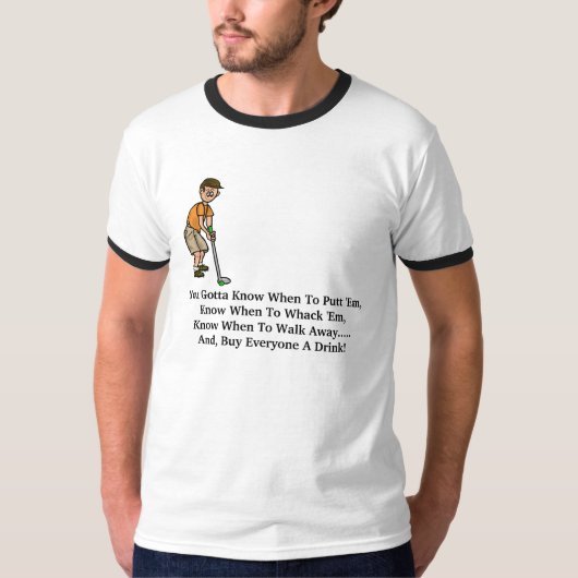 Funny Golf Motto Cartoon Tshirt (Voorkant)