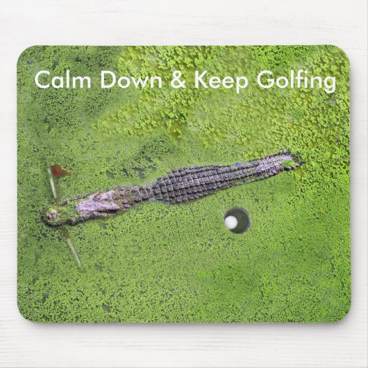 FUNNY GOLF MOUSEPAD, HOP KALM EN HOUD GOLFING MUISMAT (Voorkant)