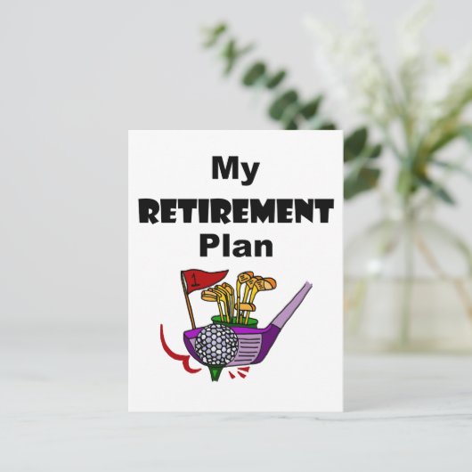 Funny Golf My Retirement Plan Design Briefkaart (Staand voorkant)