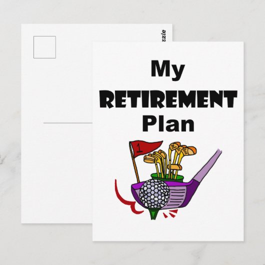 Funny Golf My Retirement Plan Design Briefkaart (Voorkant / Achterkant)