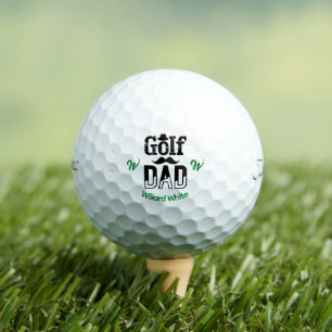 Funny Golf Papa met Pet en snorren Monogram Golfballen