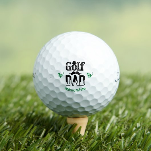 Funny Golf Papa met Pet en snorren Monogram Golfballen (Insitu Shirt)