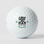 Funny Golf Papa met Pet en snorren Monogram Golfballen (Voorkant)