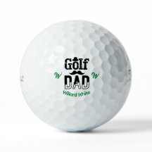 Funny Golf Papa met Pet en snorren Monogram