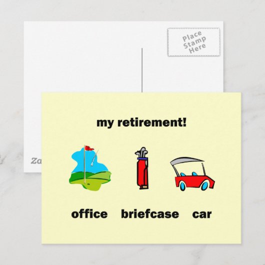 Funny golf pensionering briefkaart (Voorkant / Achterkant)