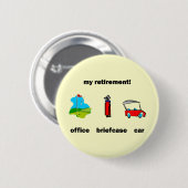 Funny golf pensionering ronde button 5,7 cm (Voorkant /achterkant)