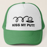 Funny golf petten | Kus my putt<br><div class="desc">Funny golf petten | Kus mijn putt. Een cadeauidee voor een paardensport voor mannen en vrouwen die graag golf spelen. Aangepast pet voor golfers. Zwart-witte golfbal en een ontwerp van een gat. Golfende humor. Maak je eigen humoristische hoofdkleding voor vrienden en familie. Geweldig voor vader, oom, man, opa, coach, vriend,...</div>