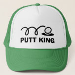 Funny golf petten | Putt King<br><div class="desc">Funny golf petten | Putt King. Het idee van een sportcadeau voor mannen en vrouwen is een mooi idee. Zwart-witte golfbal en een ontwerp van een gat. Golfende humor.</div>