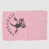 Funny Golf Pink Personal Gift Golfhanddoek (Horizontaal)