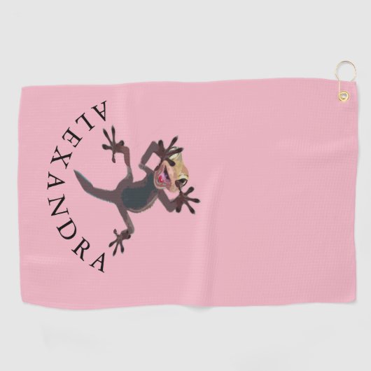 Funny Golf Pink Personal Gift Golfhanddoek (Horizontaal)