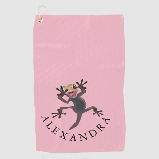 Funny Golf Pink Personal Gift Golfhanddoek (Voorkant)