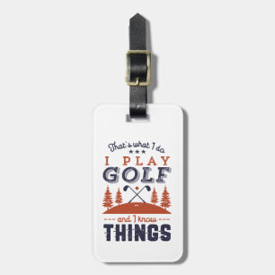 Funny Golf Player Golfer ik speel Golf ik ken ding Bagagelabel