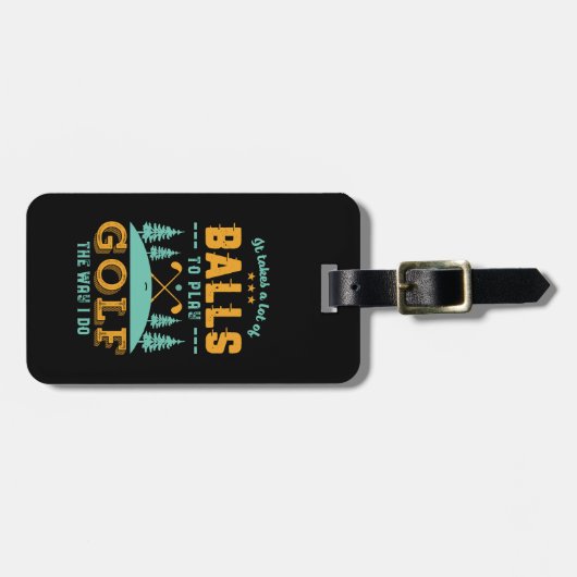 Funny Golf Player Golfer Lots of Balls Golfing Pun Bagagelabel (Voorkant horizontaal)