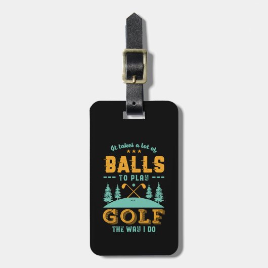 Funny Golf Player Golfer Lots of Balls Golfing Pun Bagagelabel (Voorkant verticaal)