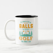 Funny Golf Player Golfer Lots of Balls Golfing Pun Tweekleurige Koffiemok (Links)