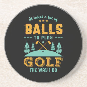 Funny Golf Player Golfer Lots of Balls Golfing Pun Zandsteen Onderzetter