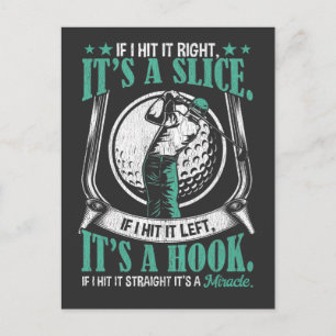 Funny Golf Player Lucky Golf Swing Skill Joke Briefkaart