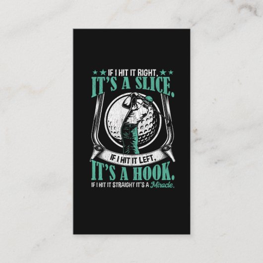 Funny Golf Player Lucky Golf Swing Skill Joke Visitekaartje (Voorkant)