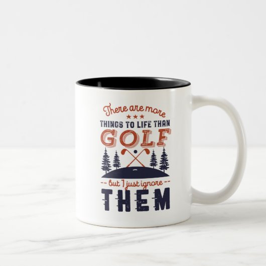Funny Golf Player Quote Golfers Love Golfing Tweekleurige Koffiemok (Rechts)