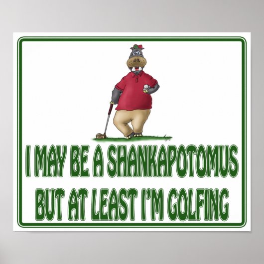 Funny Golf-Posters: Shankapotomus Hippo Poster (Voorkant)
