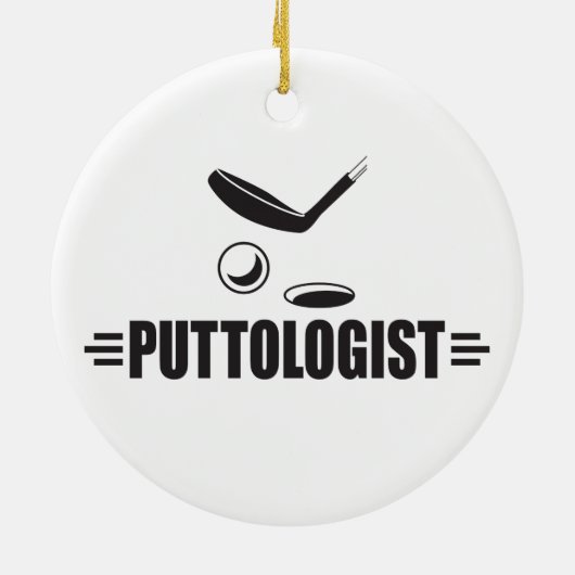 Funny Golf, Putting Keramisch Ornament (Achterkant)