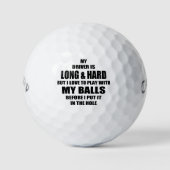 Funny golf quote: Mijn chauffeur is lang en hard Golfballen (Voorkant)