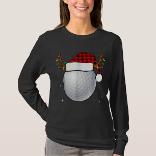 Funny Golf Reindekerstman met Kerstmis Pjamas Ho T-shirt