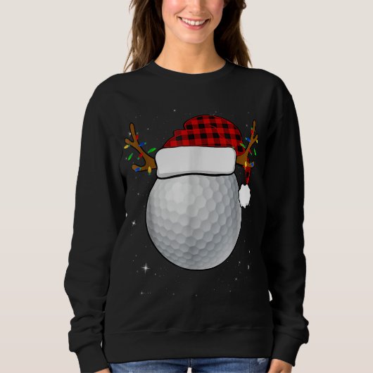 Funny Golf Reindekerstman met Kerstmis Pjamas Ho Trui (Voorkant)