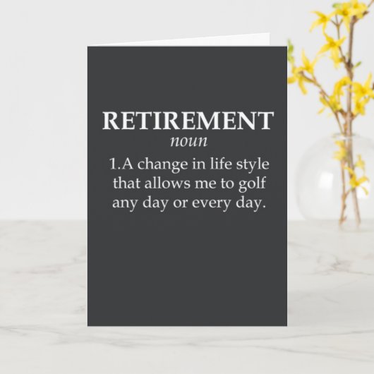 Funny Golf Retirement Kaart Golfer Joke Gift Sport (Gele Bloem)