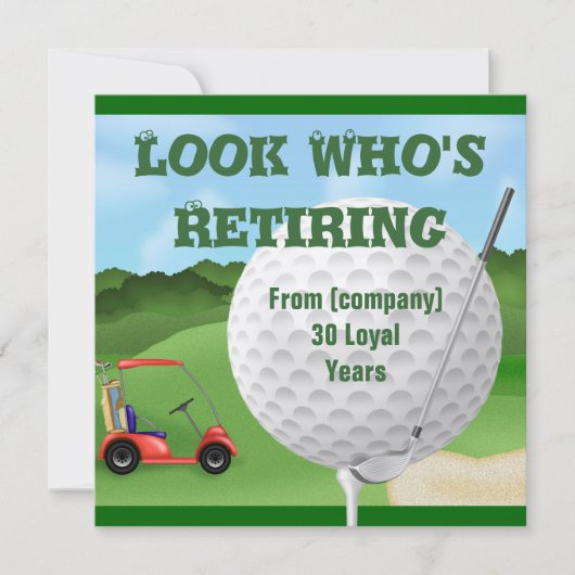 FUNNY Golf Retirement SJABLOON Kaart (Voorkant)