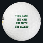 Funny golf set voor mannen | De man mythe legende Golfballen<br><div class="desc">Persoonlijk De man mythe legende golfballset. Aangepast het man de mythe van de legende golfballen. Persoonlijke golfbal met naam of monogram. sjabloon met een leuk citaat / gezegde / grap voor hem. Grappig veel cadeauidee voor golfers en golffans. Creëer je eigen voor een sportieve vader, vader, oom, opa, man, zoon,...</div>