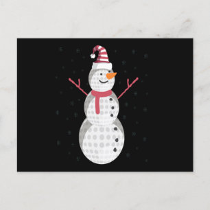 Funny Golf Snowman - Nieuwjaarscadeau Briefkaart
