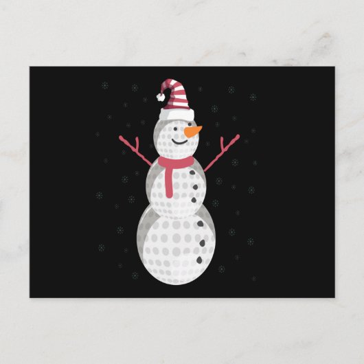 Funny Golf Snowman - Nieuwjaarscadeau Briefkaart (Voorkant)