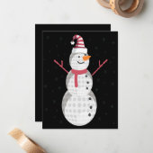 Funny Golf Snowman - Nieuwjaarscadeau Notitiekaartje (Voorkant / Achterkant in situ)