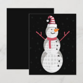 Funny Golf Snowman - Nieuwjaarscadeau Notitiekaartje (Voorkant / Achterkant)