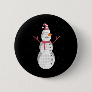 Funny Golf Snowman - Nieuwjaarscadeau Ronde Button 5,7 Cm