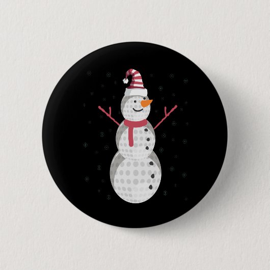 Funny Golf Snowman - Nieuwjaarscadeau Ronde Button 5,7 Cm (Voorkant)