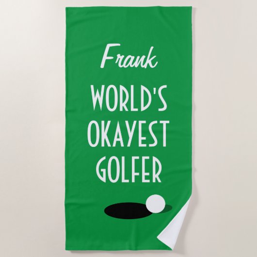 Funny golf strand handdoek voor 's werelds okayest (Voorkant)