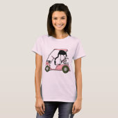 Funny Golf Theme Golf Cart Flamingo Golf Caddy T-shirt (Voorkant volledig)