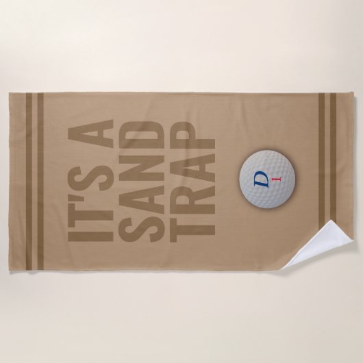 Funny Golf Theme Sand Trap Golfer Beach Towel Strandlaken (Voorkant)